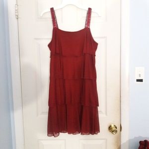 Red layered dress